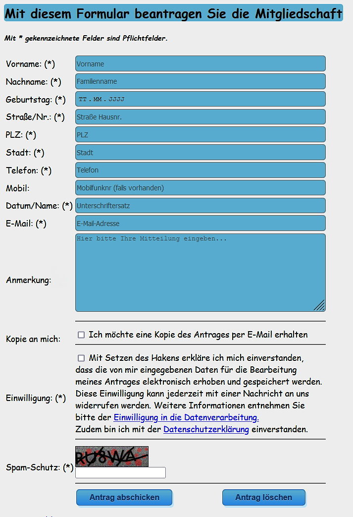 Hier bitte das Formular aufrufen
